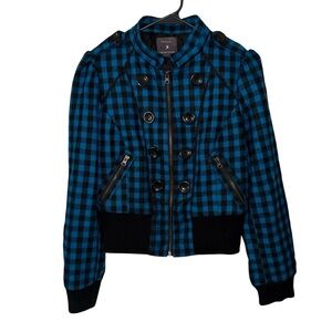 Forever 21 Y2K Checkered Zip Up Jacket